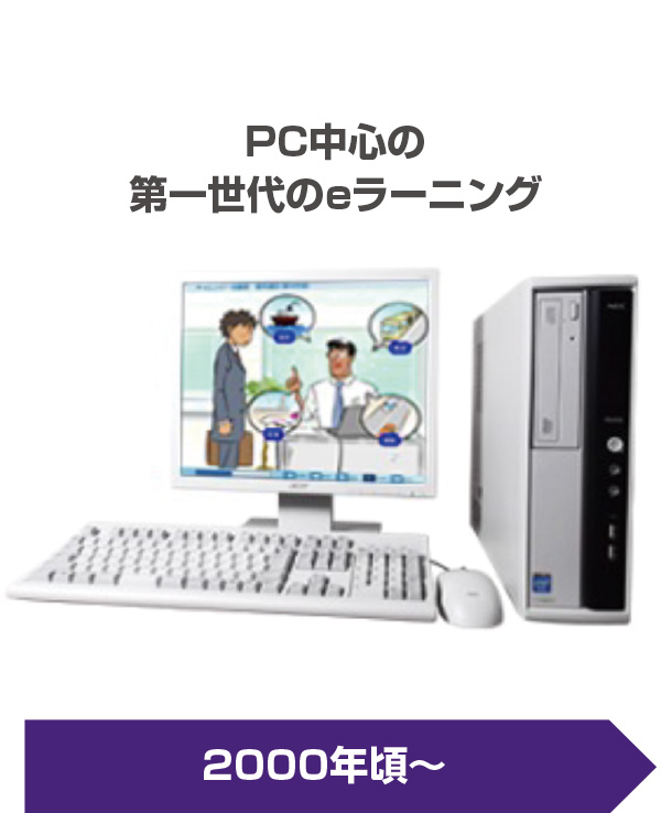 2000年頃〜　PC中心の第一世代のeラーニング